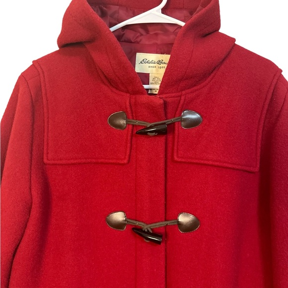 Eddie Bauer Red Wool blend coat Medium - Picture 4 of 10